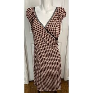 Max Studio Dress Women's Size Medium Orange Geometric Print Vtg